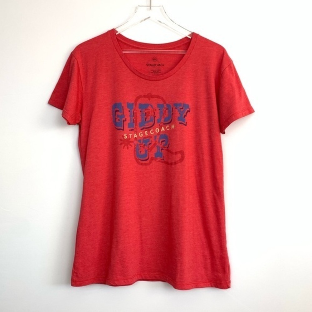 Stagecoach Short Sleeve Red “Giddy Up” Tee L8